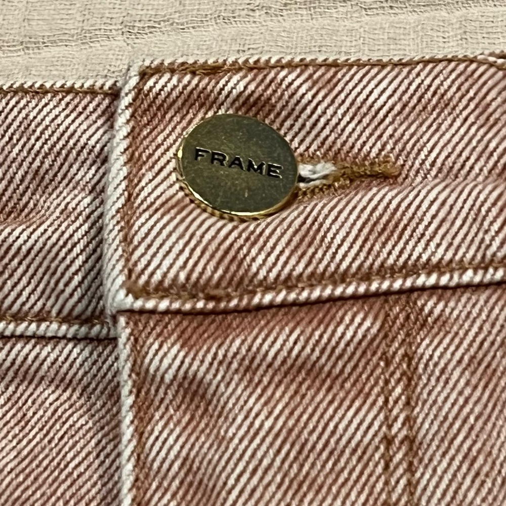 Frame Le Sylvie Super High Rise Jeans Slender Straight Ankle Size 25 Sand - Picture 7 of 14